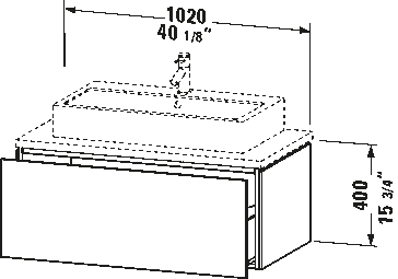 Underskåp för bänkskiva väggmonterat, LC5814