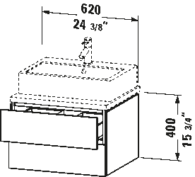 Underskåp för bänkskiva väggmonterat, LC5815