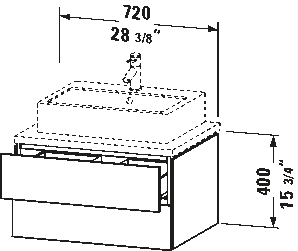 Underskåp för bänkskiva väggmonterat, LC5816