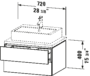 Konsolenwaschtischunterbau wandhängend, LC5816