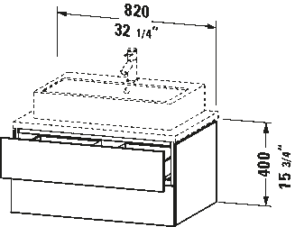 Meuble sous lavabo suspendu pour plan de toilette, LC5817