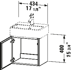 Mueble bajo lavabo suspendido, LC6245 L/R