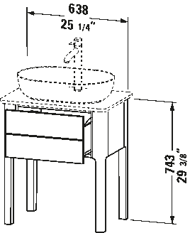 Console vanity unit floorstanding, LU9560