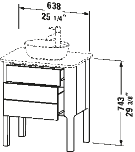 Console vanity unit floorstanding, LU9565