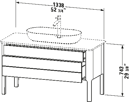 Console vanity unit floorstanding, LU9566