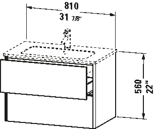 Vanity unit wall-mounted, XS4172