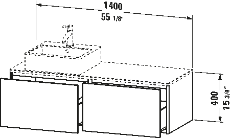 Mueble bajo lavabo para encimera, XS4903 L/R