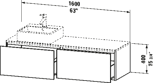 Mueble bajo lavabo para encimera, XS4904 L/R