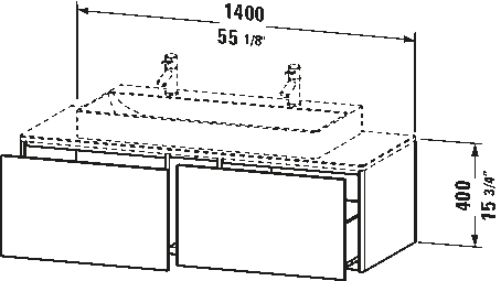 Mueble bajo lavabo para encimera, XS4905 M