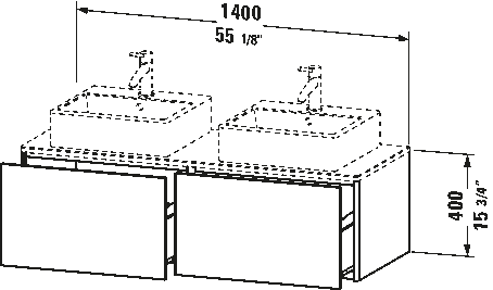 Mueble bajo lavabo para encimera, XS4906 B