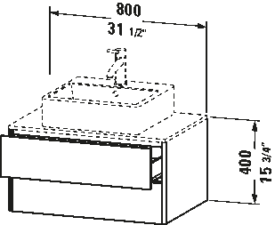 Mueble bajo lavabo para encimera, XS4910