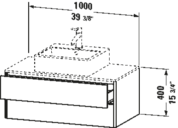 Underskåp för bänkskiva väggmonterat, XS4911