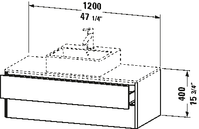 Underskåp för bänkskiva väggmonterat, XS4912