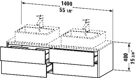 Mueble bajo lavabo para encimera, XS4916 B