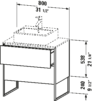 Console vanity unit floorstanding, XS4920