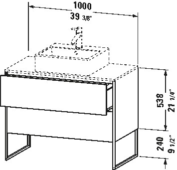 Console vanity unit floorstanding, XS4921