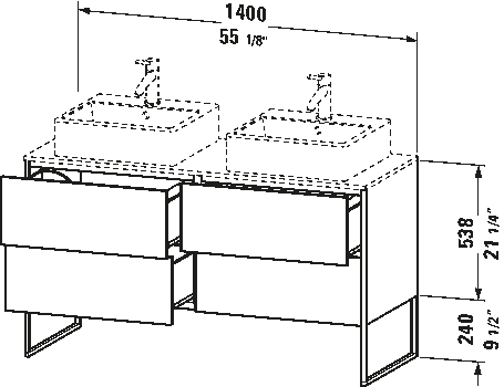 Console wastafelonderbouw staand, XS4926 B