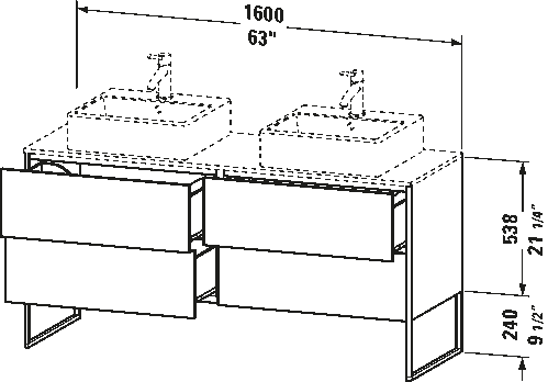 Console wastafelonderbouw staand, XS4927 B