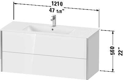 Vægmonteret vaskeskab, XV4128