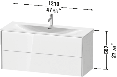 Vanity unit wall-mounted, XV4136