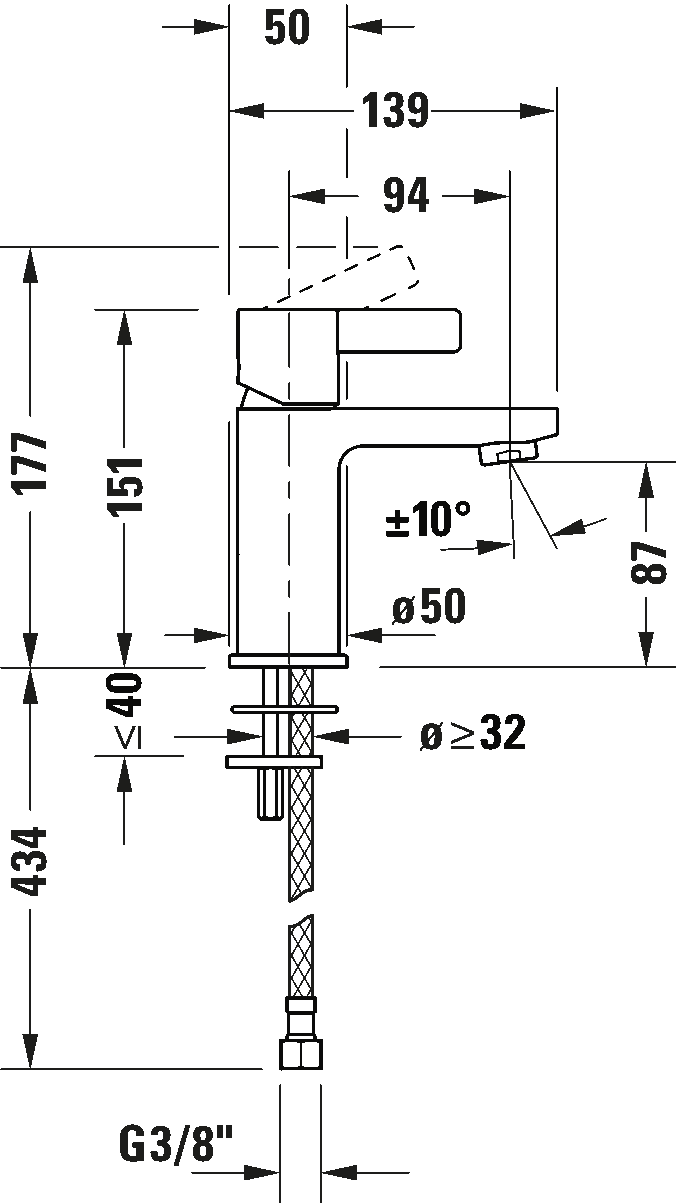 Single lever basin mixer S, DE1010002