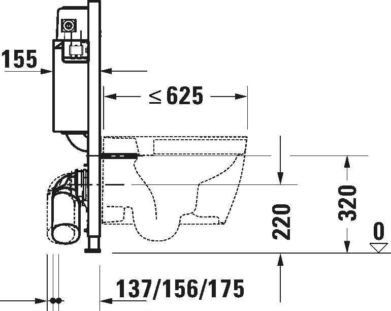 Bâti-support cloison sèche pour WC Basic, WD1017