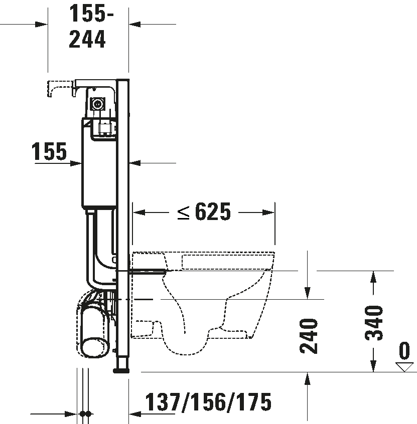 Bastidor para inodoro susp. en paredes ligeras estándar, WD1018