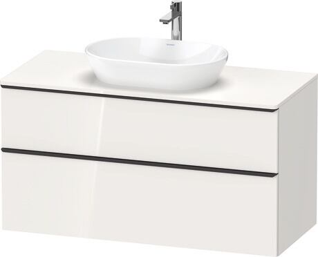 Console vanity unit wall-mounted, DE49690BD220000 White High Gloss, Decor, Handle Diamond black