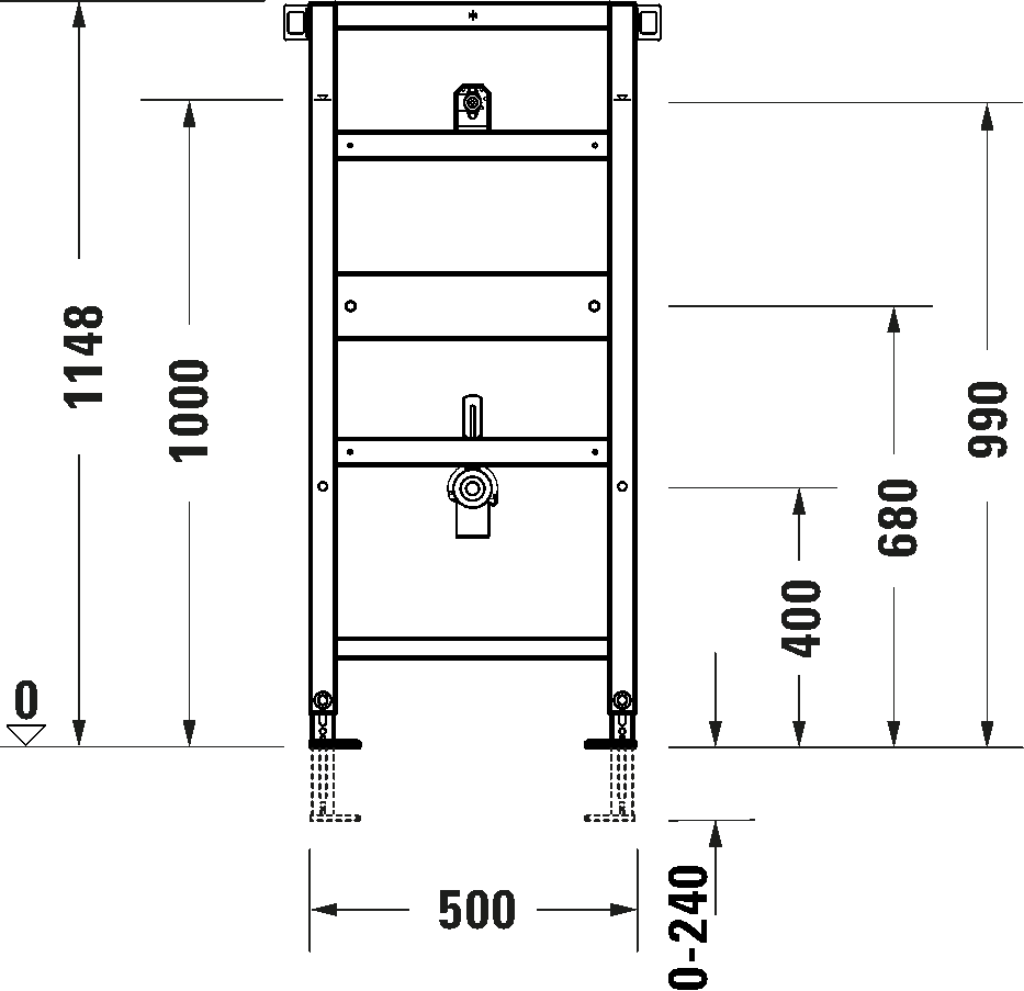 Installatie-element voorwand voor urinoir Standard, WD3003