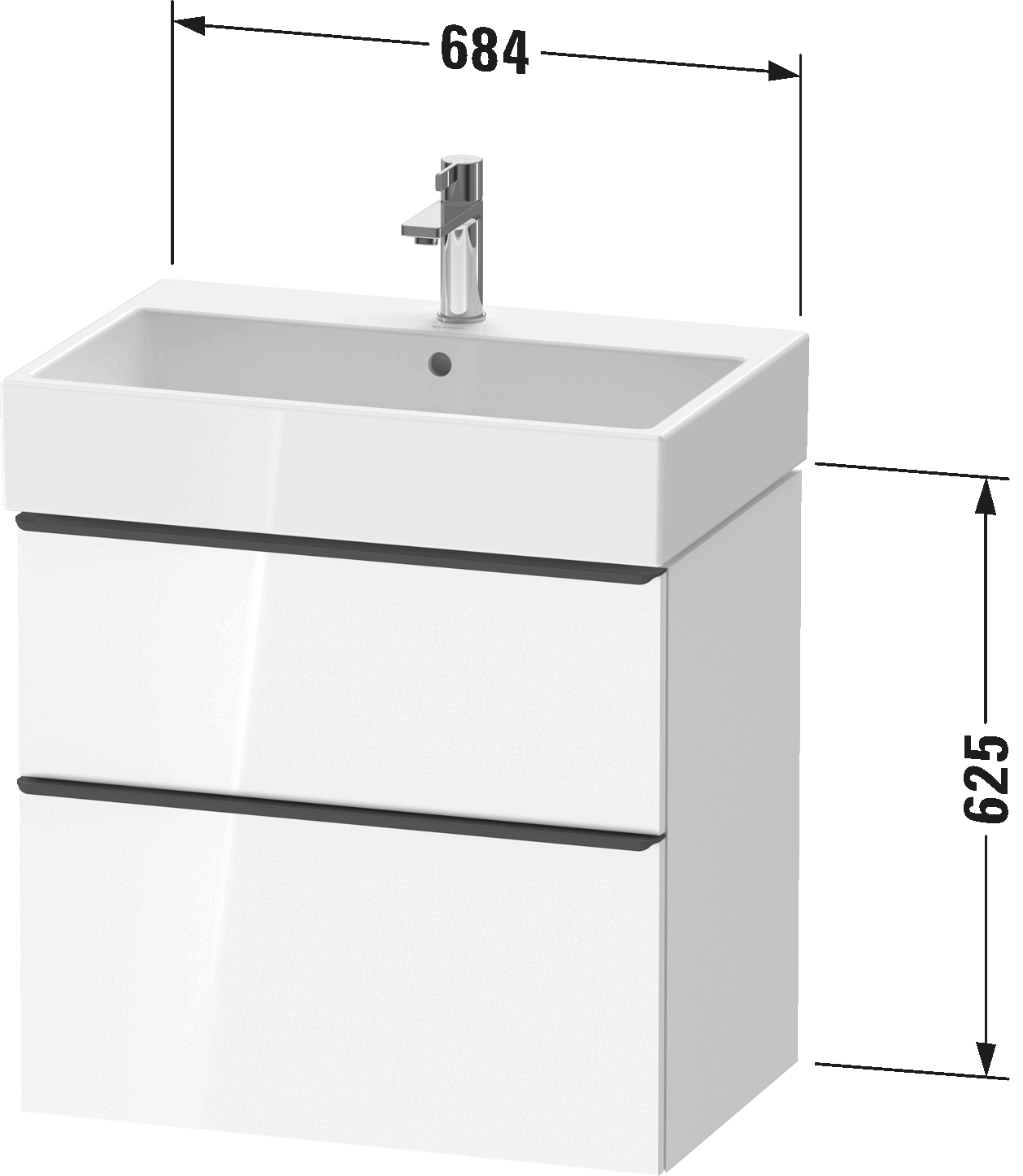Vanity unit wall-mounted, DE4372