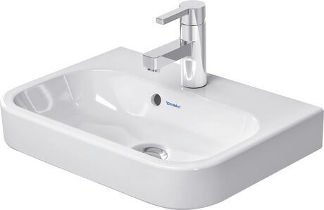 Handwaschbecken, 0710500000 Weiß Hochglanz, Rechteckig, Anzahl Waschplätze: 1 Mitte, Anzahl Hahnlöcher pro Waschplatz: 1 Mitte