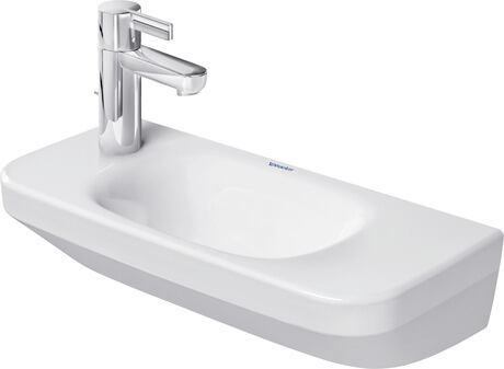 Håndvask, 0713500000 Hvid Højglans, rektangulære, Antal vaske: 1 Midten, Glaseret på bagkant: Ingen