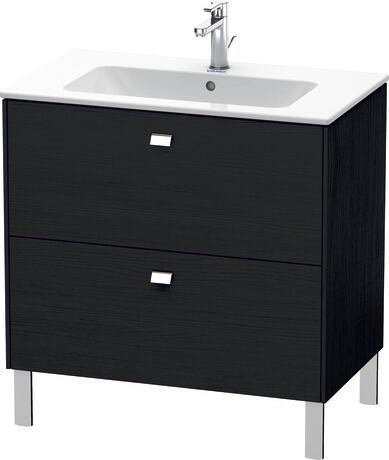 Vanity Cabinet, BR440201016 Oak Black Matte, Decor, Handle Chrome