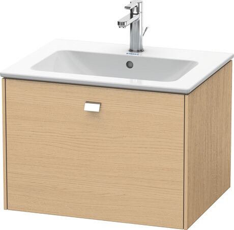 ארון אמבטיה תלוי על הקיר, BR400101030 עץ אלון טבעי מאט, עיצוב, ידית כרום