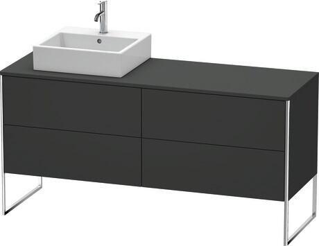 Meuble sous lavabo à poser pour plan de toilette, XS4924L8080 Graphite super mat, Décor