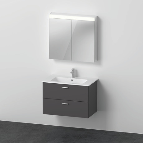 Möbelwaschtisch mit Waschtischunterbau und Spiegelschrank, XB007604949 Graphit Matt, Dekor