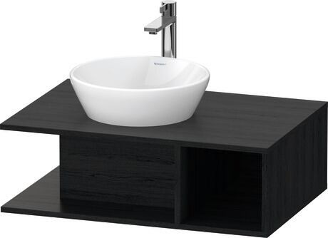 Meuble sous lavabo suspendu pour plan de toilette, DE492801616 Chêne noir mat, Décor