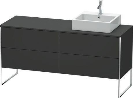 Mueble bajo lavabo al suelo con encimera, XS4924R8080 Grafito Supermate, Decoración