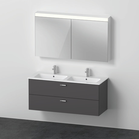 Möbelwaschtisch mit Waschtischunterbau und Spiegelschrank, XB006804949 Graphit Matt, Dekor