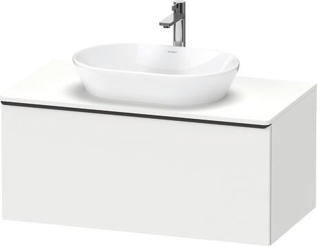 Meuble sous lavabo suspendu pour plan de toilette, DE49480BD180000 Blanc mat, Décor, Poignée Noir diamant
