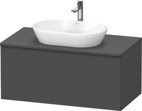Meuble sous lavabo suspendu pour plan de toilette, DE49480BD490000 Graphite mat, Décor, Poignée Noir diamant