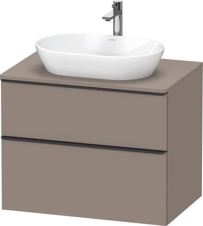Meuble sous lavabo suspendu pour plan de toilette, DE496704343 Basalte mat, Décor, Poignée Noir diamant