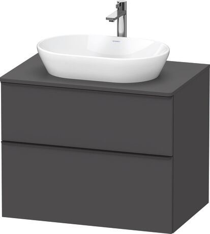 Meuble sous lavabo suspendu pour plan de toilette, DE49670BD490000 Graphite mat, Décor, Poignée Noir diamant