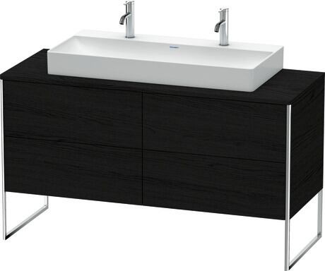 Meuble sous lavabo à poser pour plan de toilette, XS4925M1616 Chêne noir mat, Décor