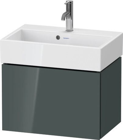 Vanity unit wall-mounted, LC611903838 Dolomite Gray High Gloss, Lacquer, Interior system Optional