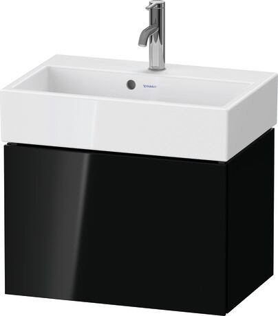 Vanity unit wall-mounted, LC611904040 Black High Gloss, Lacquer, Interior system Optional