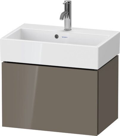 Vanity unit wall-mounted, LC611908989 Flannel Grey High Gloss, Lacquer, Interior system Optional