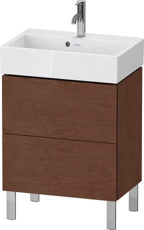Meuble sous lavabo à poser, LC667901313 Noyer américain mat, Placage bois véritable, Système d'aménagement intérieur En option