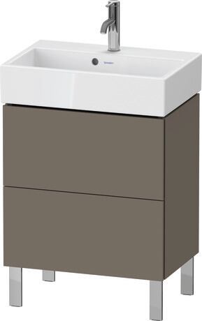 Mueble bajo lavabo al suelo, LC667909090 Franela gris Satén mate, Lacado, Distribución interior Opcional