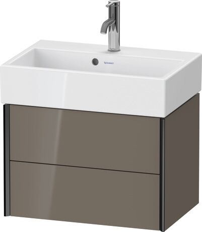 Mueble bajo lavabo suspendido, XV43160B289 Franela gris Brillante, Lacado, Perfil: Negro, Distribución interior Opcional